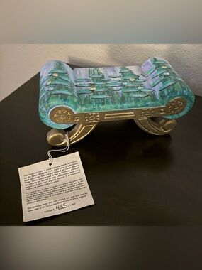 Limited Edition Monet Water Lilies Hand-Carved Miniature Chair Stool #435/1000